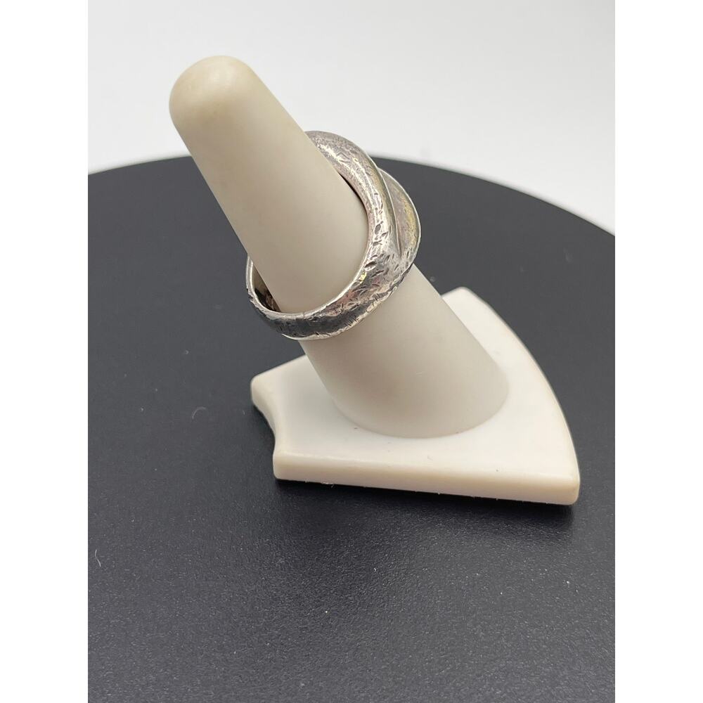ND Vintage Designer Heavy‎ Sterling Silver Triple Sculpted Dome Ring, Size 8 - Picture 3 of 9